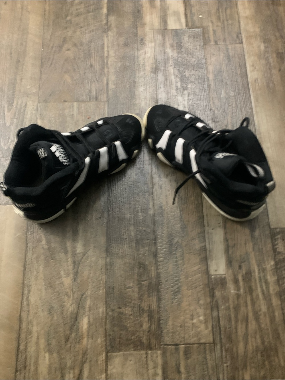 adidas Black and White High-Top Sneakers